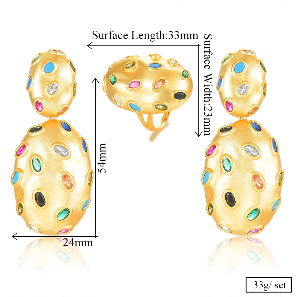 

missvikki New Luxury original design Vintage golden Bangle Earrings Ring Jewelry Sets for Women Bridal Wedding Jewelry Set