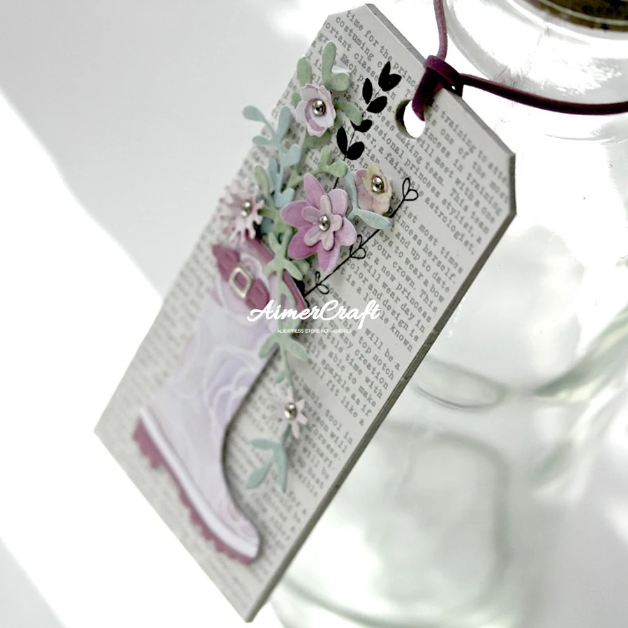 Металлические Вырубные штампы дождевые сапоги в виде цветка искусственное