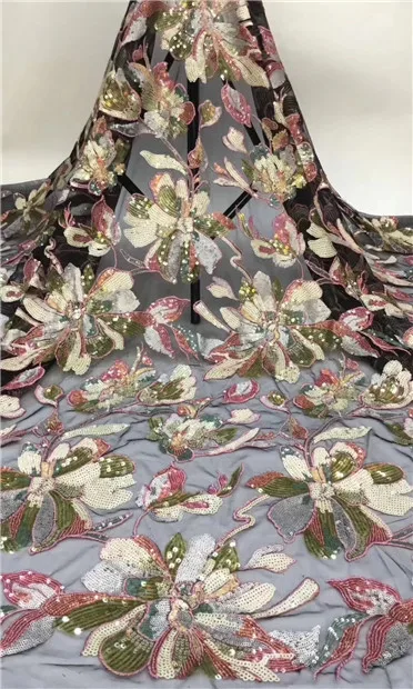 Свадебные блестящие кружевные разноцветные африканские ткани высокого качества