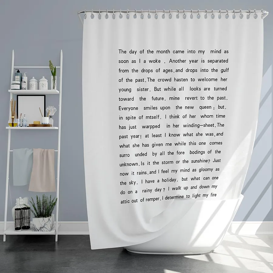 Простой план письмо занавеска для душа ванная полиэстер Ткань Водонепроницаемая