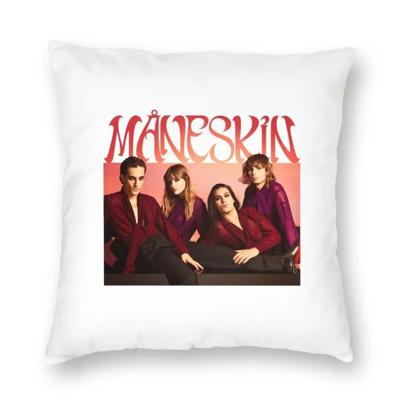 

Maneskin Glam Rock Pillow Case Home Decoration Italy Band Winner Eurovision Song Contest Outdoor Cushion Cover Square Pillowcase