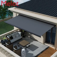 retractable sunshade canopy outdoor electric remote control high end luxury villa balcony anti awning chain tent