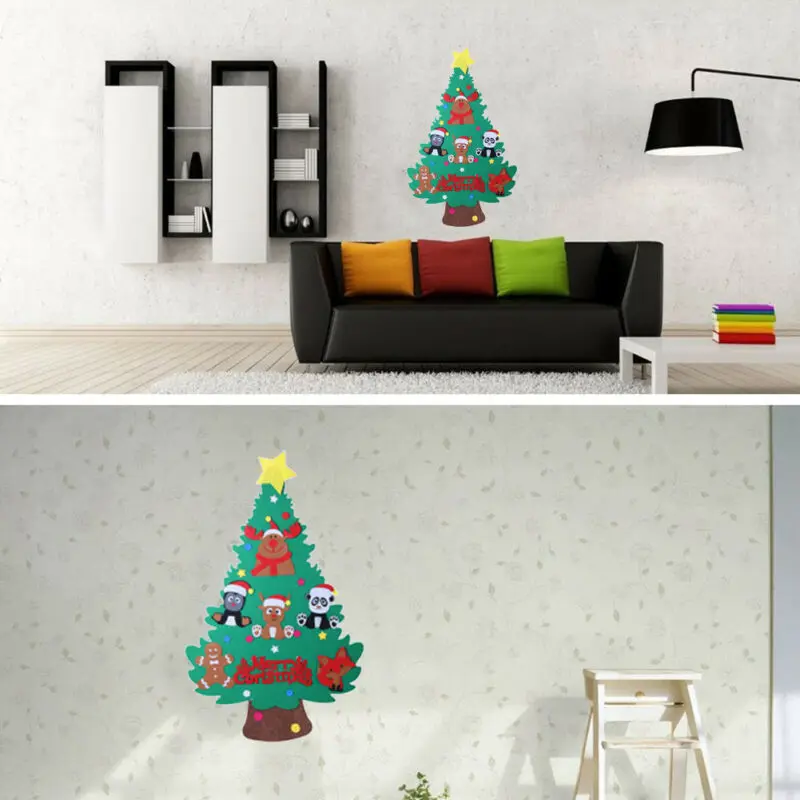 Войлочная Рождественская елка с украшениями 2019 новогодние игрушки для малышей