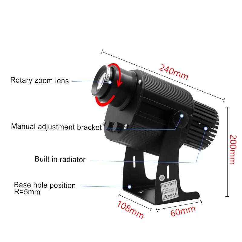 Рекламные Применение гобо светильник M80 черный Цвет Водонепроницаемый шаблон