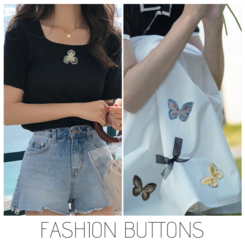 Декоративные нашивки в виде бабочек для украшения цветов-аксессуары