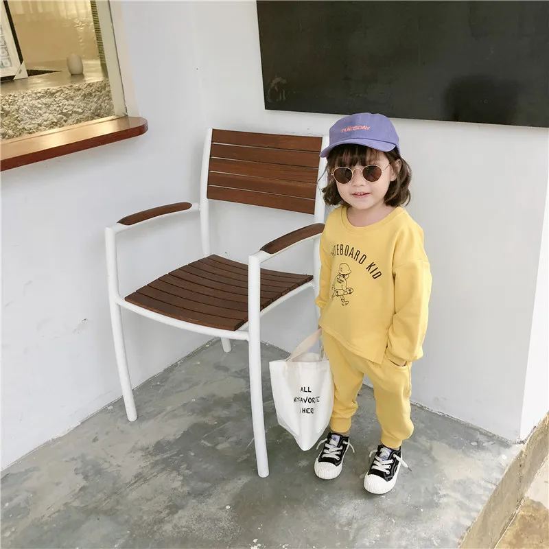 Новинка осени 2019 комплекты одежды в Корейском стиле Повседневная Толстовка с