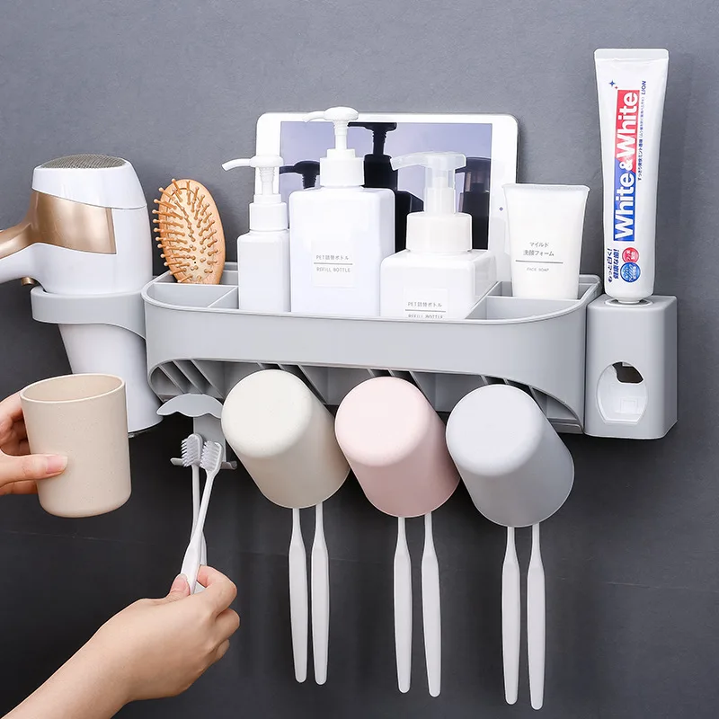 

Toothbrush Holder Wall Mount Rack Shelf Toothpaste Organizer Bathroom Gadgets Storage Water Resistant Toothbrush Cover H1168