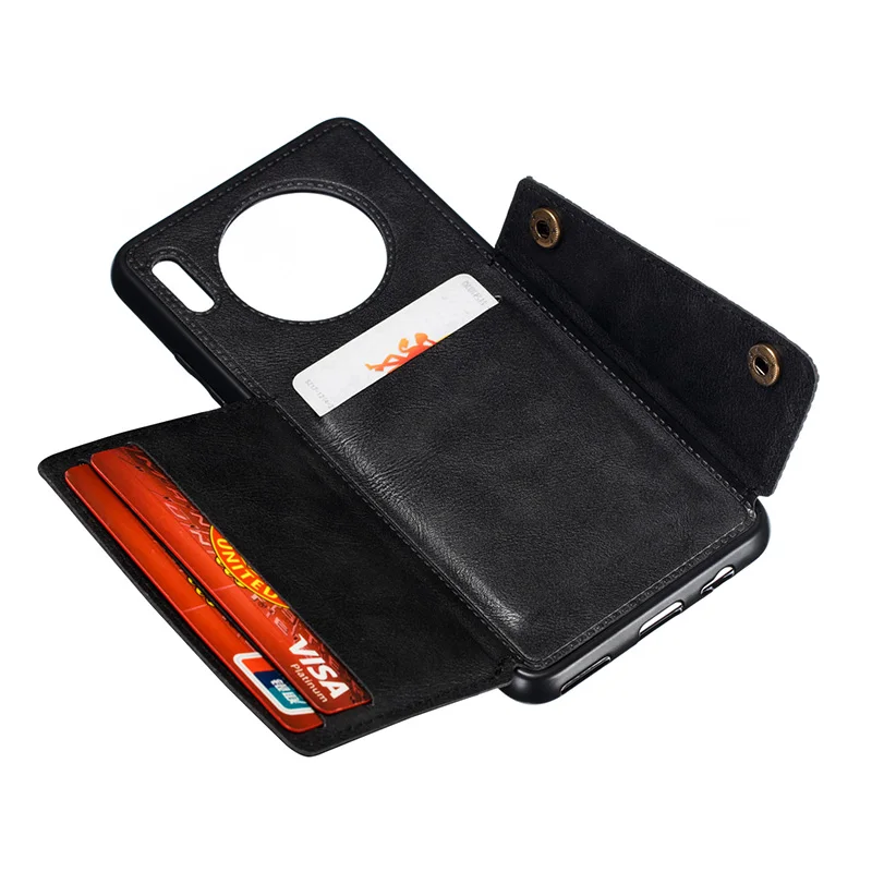 Magnetic Car Phone Case For Huawei P40 Plus P30 Pro P20 Lite Leather Wallet Cover Mate 30 20 Honor | Мобильные телефоны и
