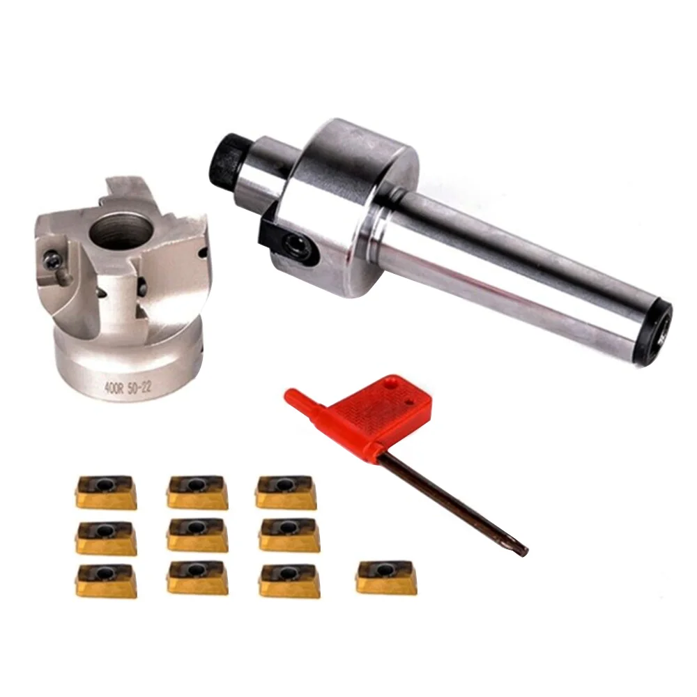 

MT2-FMB22 50mm Face End Mill Cutter + 4Pcs Carbide Inserts Milling Tools Kit