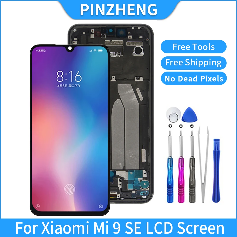 PINZHENG Display For Xiaomi Mi 9 SE LCD Screen Replacement With Fingerprint 10 Touch Display For Xiaomi Mi9 SE M1903F2G LCD