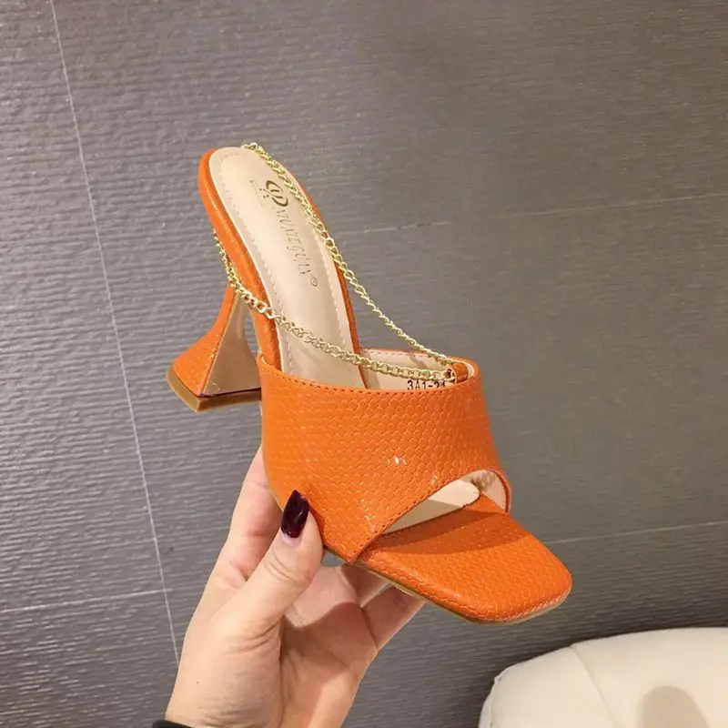 

Женские шлепанцы без застежки, на тонком высоком каблуке, размеры 41