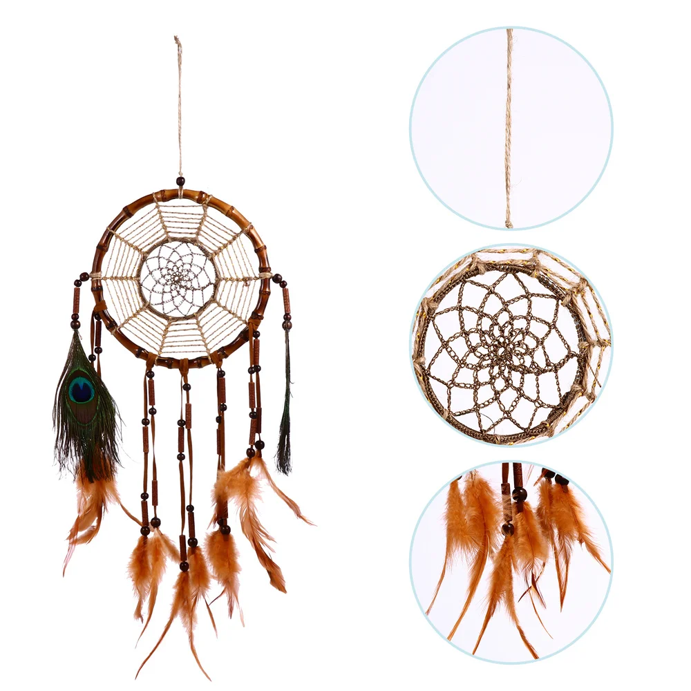 

Dreamcatcher Ornament Peacocks Feather Dream Catcher Pendant Wall Hanging Decor