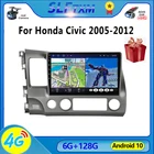 Автомагнитола 2 Din на Android 10, мультимедийный видеоплеер, навигация GPS IPS для Honda Civic 2005, 2006, 2007-2012, 8-ядерный стереоприемник
