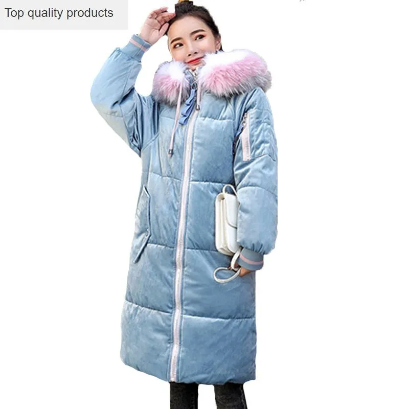 Корейского размера плюс толстое пальто теплая зимняя куртка Женские топы Новое