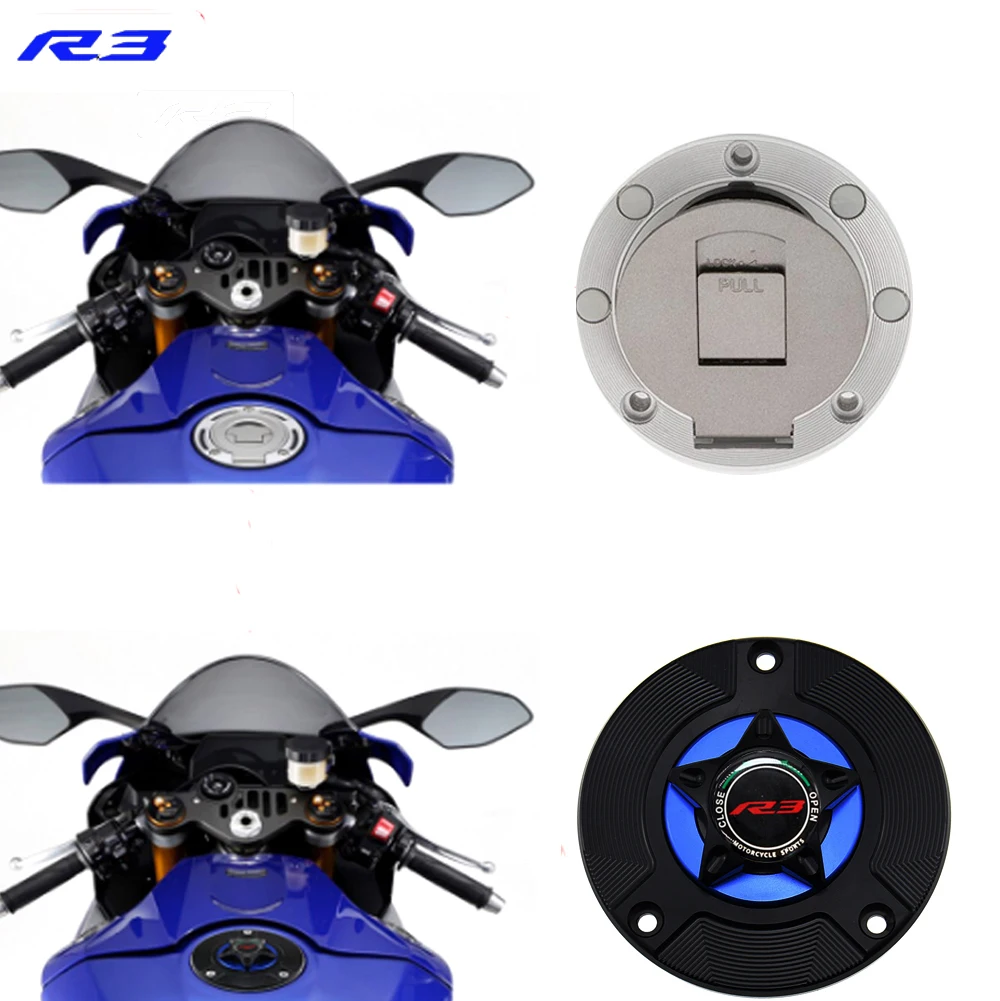 Логотип YZF R3 аксессуары для мотоциклов крышка бензобака алюминиевая CNC YAMAHA YZFR3 2015
