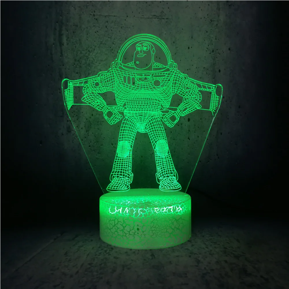 Базз светильник в форме акимбо ночник с белым основанием мультяшная лампа для