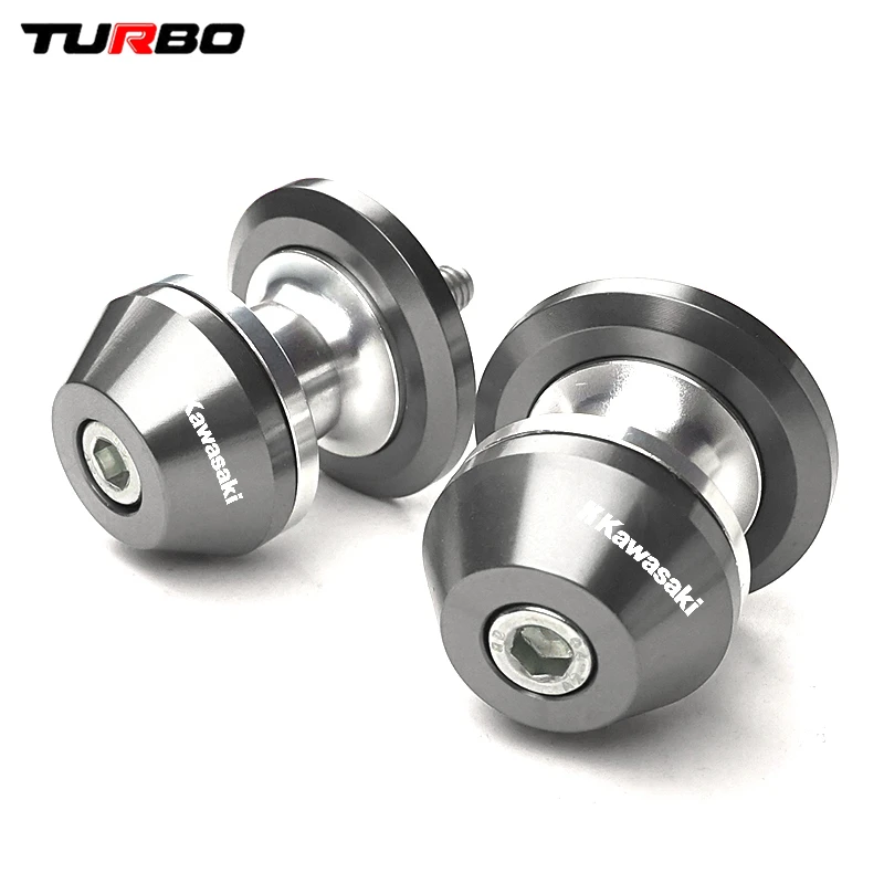 

For KAWASAKI ER6N Z750 Z750R Z250 NINJA 250 300 ER6F VULCAN S 650 10mm CNC Swingarm Spools Slider stand screws logo kawasaki