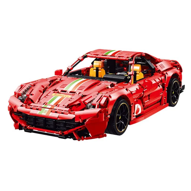 

Модель строительных блоков красный 3571 шт. Супер Скоростной спортивный гоночный автомобиль быстрый автомобиль технические блоки MOC набор по...