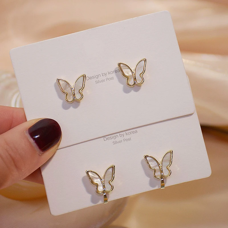 

Romantic Charming 14k Real Gold Butterfly Earrings for Women S925 Silver Needle Stud High Quality Temperament Jewelry AAA Zircon