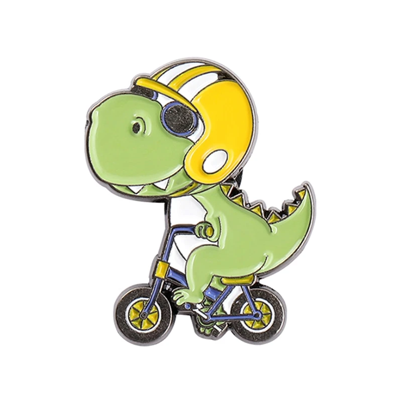 Cartoon Dinosaur Enamel Pin Cool Wind Guitar Skateboard Badges Brooches For Women Bag Backpack Accessories Gifts Friends | Украшения и