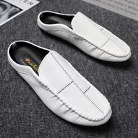 mens slippers spring and autumn breathable solid color non slip mens driving shoes mens peas shoes british sports shoes