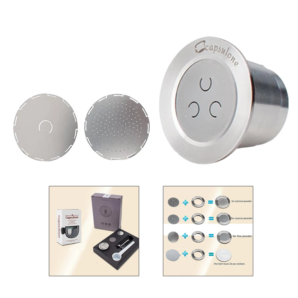 

Stainless Steel Reusable Capsules Refillable Coffee Filter Coffee Capsule Pod Replacement Accessory