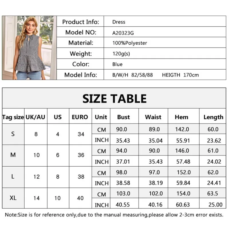 

Summer Sleeveless Blouse Slim Shirts Female Tops Women Leaves Sleeve Plaid Blouse
