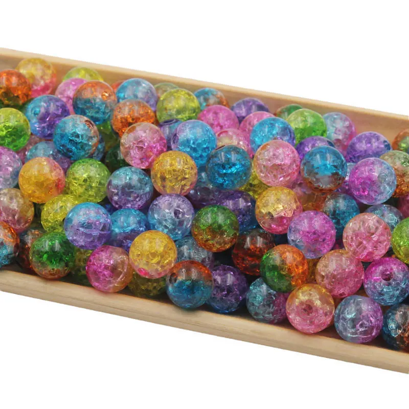 30 шт./упак. 10 мм двухцветные треснувшие бусины разделительные для изготовления