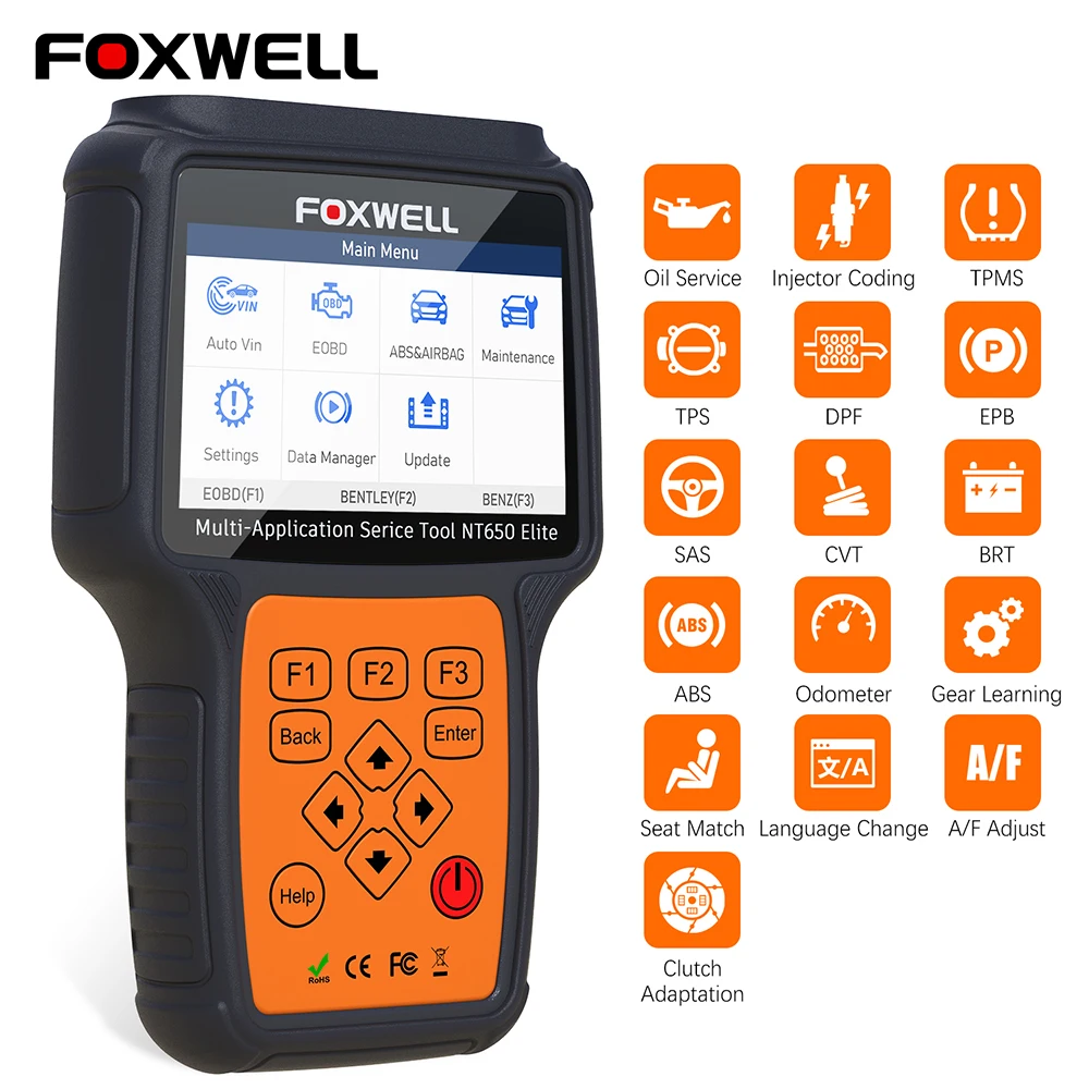Сканер Foxwell NT650 Elite OBD2 профессиональный инструмент для диагностики автомобиля