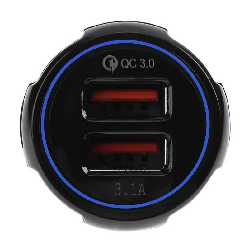 Быстрый двойной Переходник USB для зарядки в машине QC3.0 A цифровое напряжение/ток