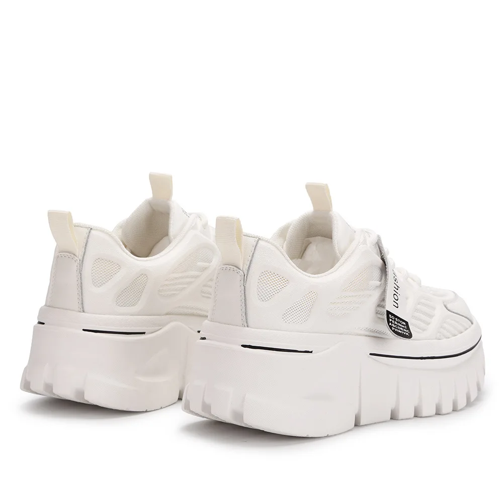 

Jookrrix 2020 Women Autumn Female Fashion Increased 6CM Wedges Thick Sole Shoes For Lady Comfortable Chunky Sneakers ZD2844