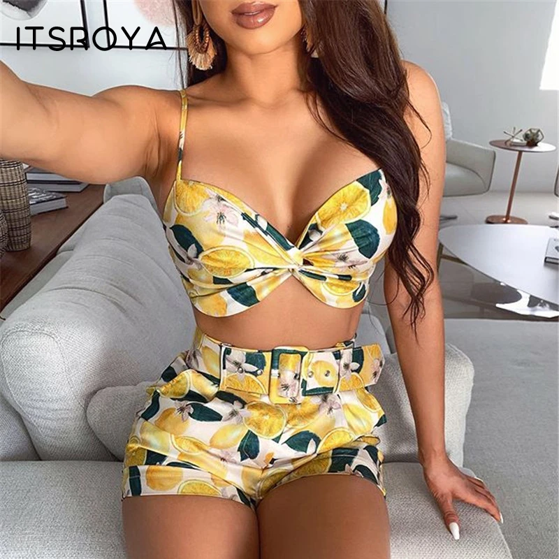 Itsroya женские вечерние комплекты из двух предметов укороченный топ на тонких