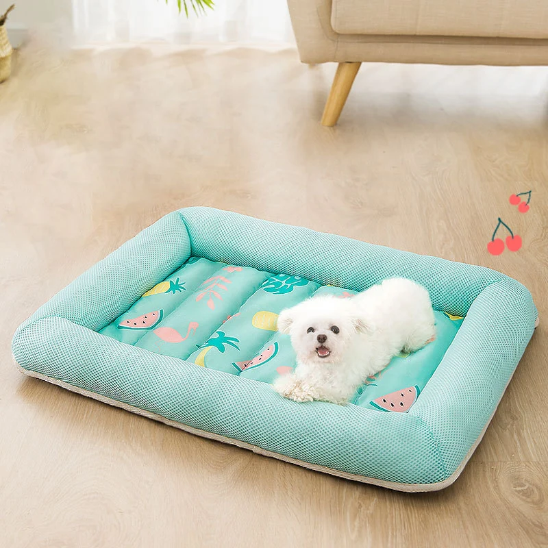 

Cool Summer Dog Mat Cat Blanket Cooling Breathable Small Large Dog Bed Washable Cold Silk Sofa Portable Travel Sleep Puppy Suppl