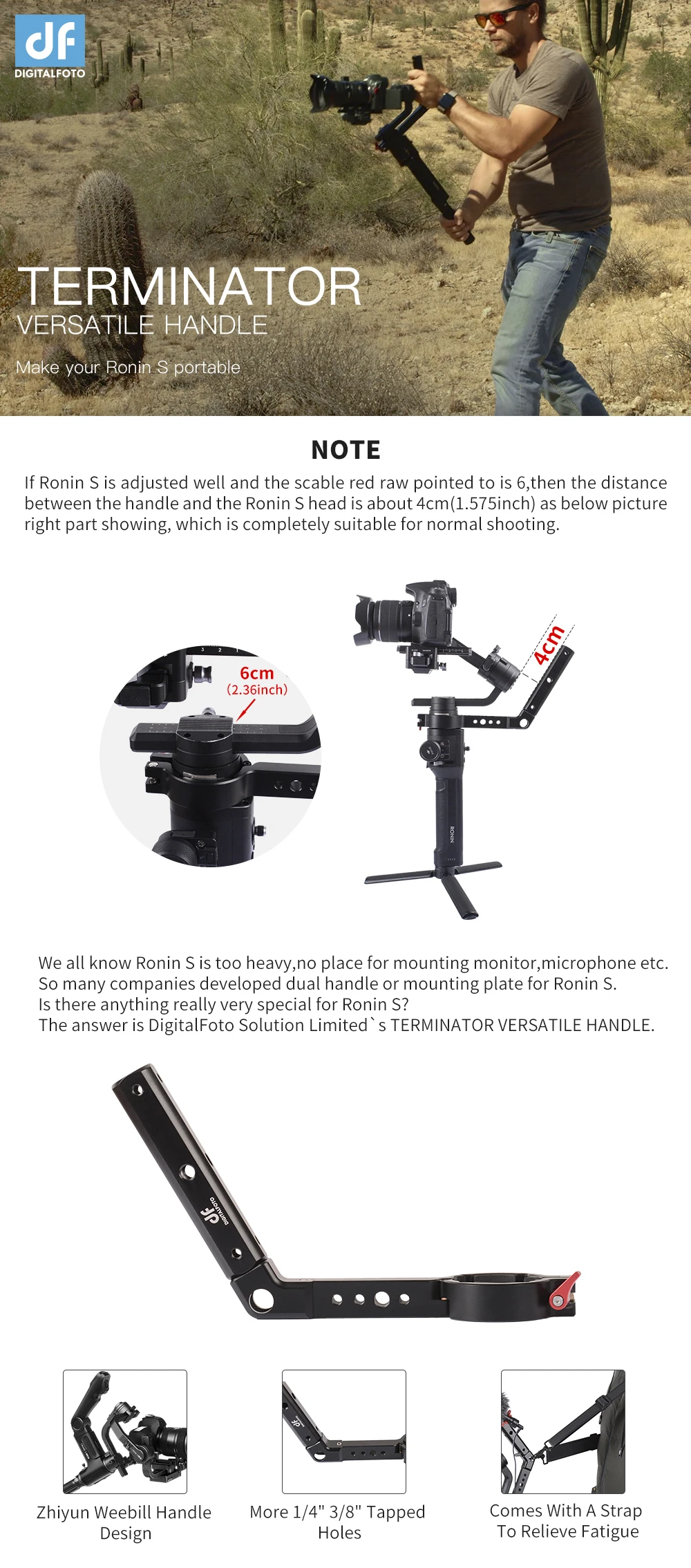 DF DIGITALFOTO Терминатор подвесной ремень монтажный зажим аксессуары для DJI Ronin S Gimbal делает его как ZHIYUN WEEBILL LAB Desgin