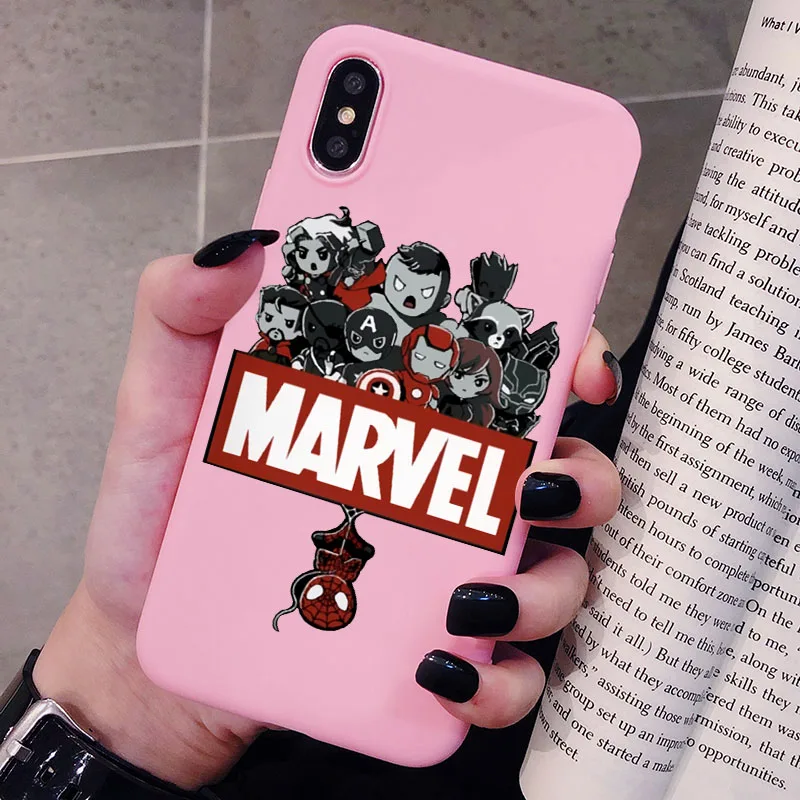 Чехол для телефона XiaoMi RedMi Note 8 7 6 5 K20 Pro Человек-паук Marvel матовый Силиконовый чехол s мягкая задняя крышка - Цвет: P3Pink