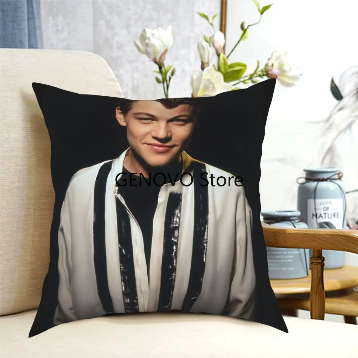 

Hot Young Leonardo Dicaprio Square Pillow Case Cushions for Sofa Novelty Cushion Covers