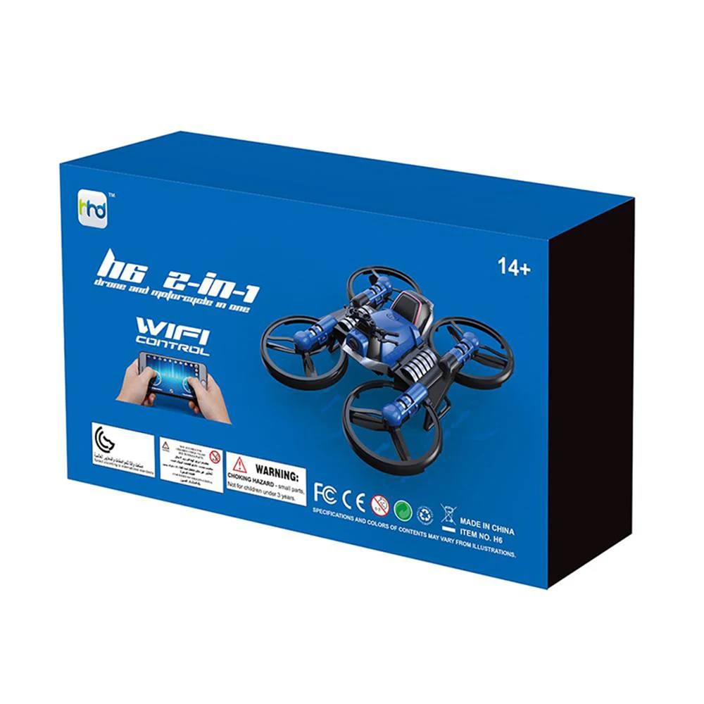Уникальный H6 2-в-1 складной RC Drone с камерой автомобиля многофункциональный складной самолета электромобиль 6-осевой Квадрокоптер игрушка