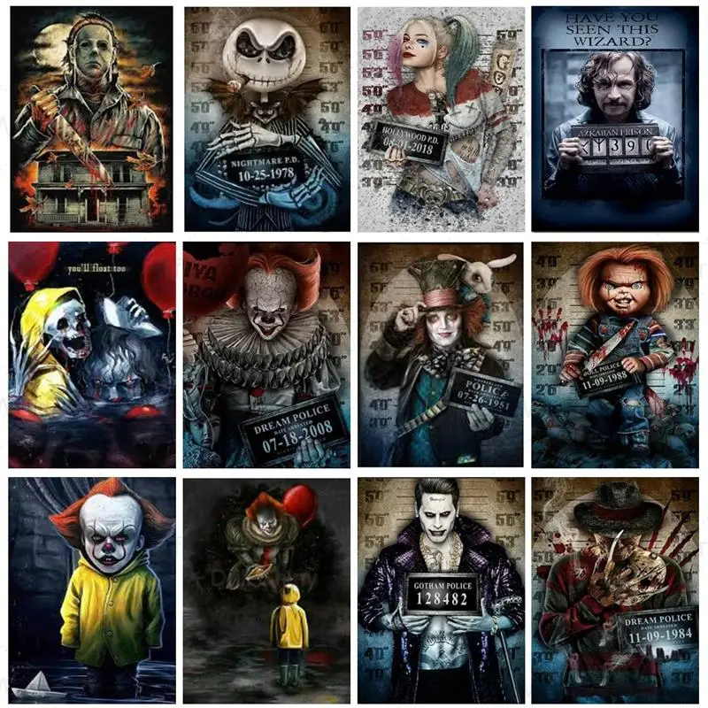 

5D «сделай сам» темная алмазная живопись тюремный портрет фото картина из фильмов ужасов полная квадратная круглая Алмазная вышивка крести...