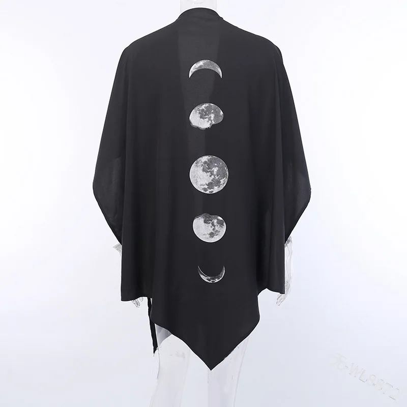 

5XL 4XL Medieval Vintage Witch Gothic Asymmetrical Cardigan Cape Coat Adult Women Halloween Party Gown Cloak Black Poncho Femme