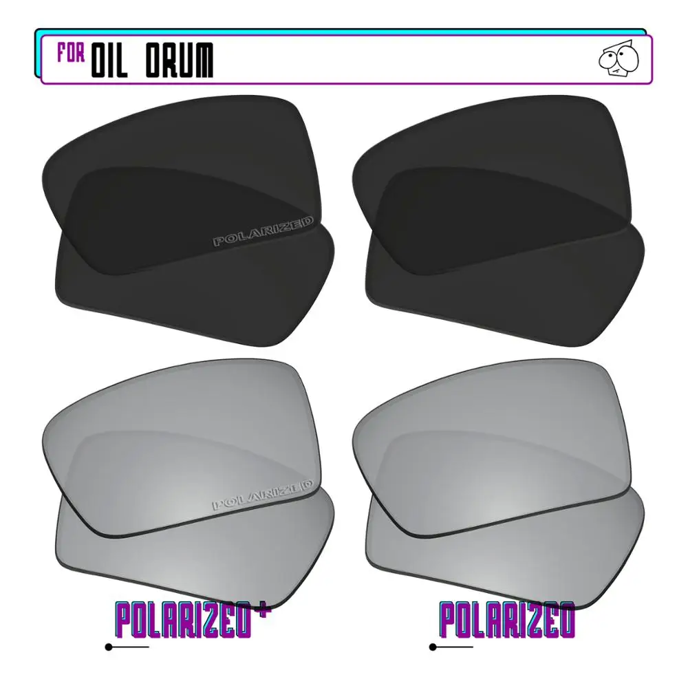EZReplace Polarized Replacement Lenses for - Oakley Oil Drum Sunglasses - BlkSirP Plus-BlkSirP