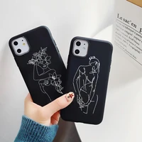elegant beauty curved line phone cover for iphone 12 mini 13 11 pro x xs xr max 7 8 7 plus 8 plus se20 soft silicone case fundas