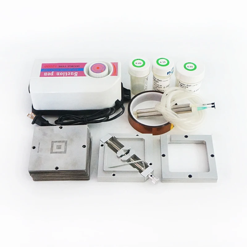 

Зажим для реболлинга 90 мм, серебристая станция для реболлинга BGA, 184 шт. трафаретов, держатель шаблона Foxture, Зажим 250K, оловянный паяльный шар, в...