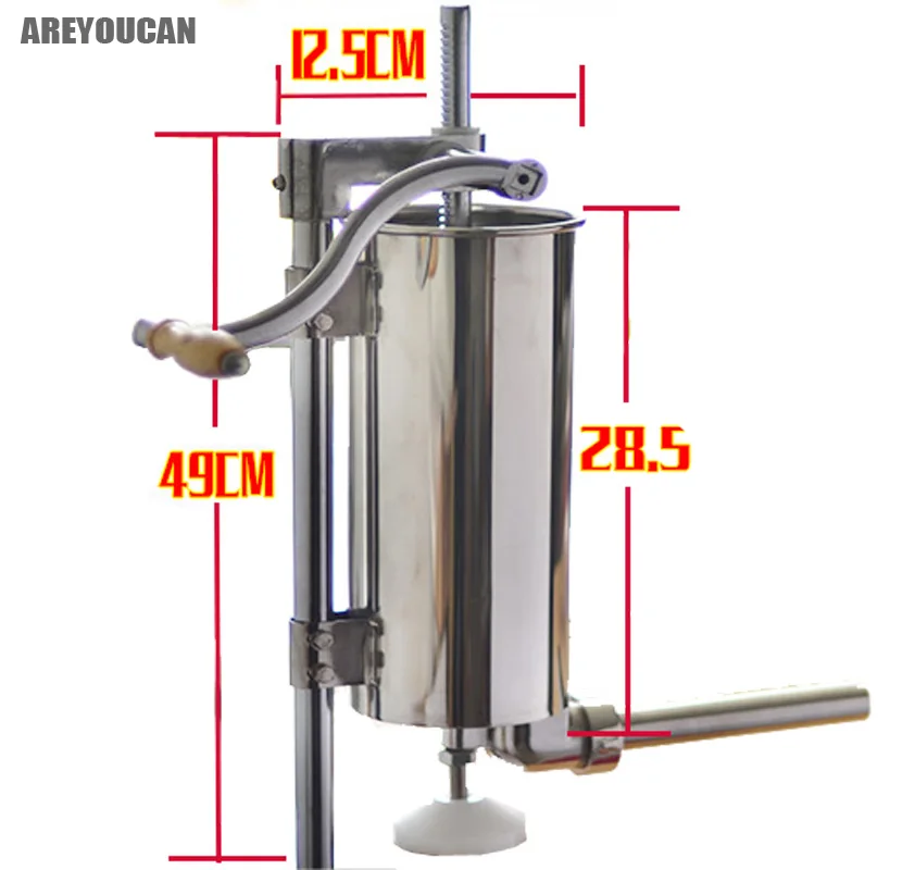 3L бытовая ручная колбаса, фарша из нержавеющей стали, ручная машина для приготовления мяса, вертикальная машина для наполнения колбасы
