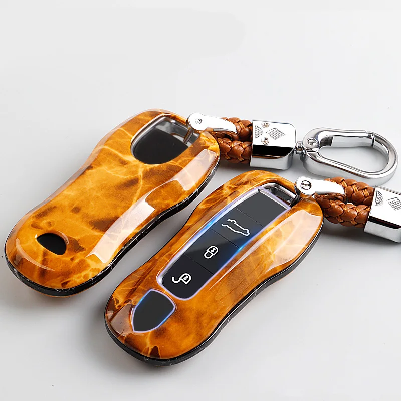 Мраморный чехол для автомобильного ключа из АБС пластика Porsche Panamera 2017 2019 Cayenne 2018