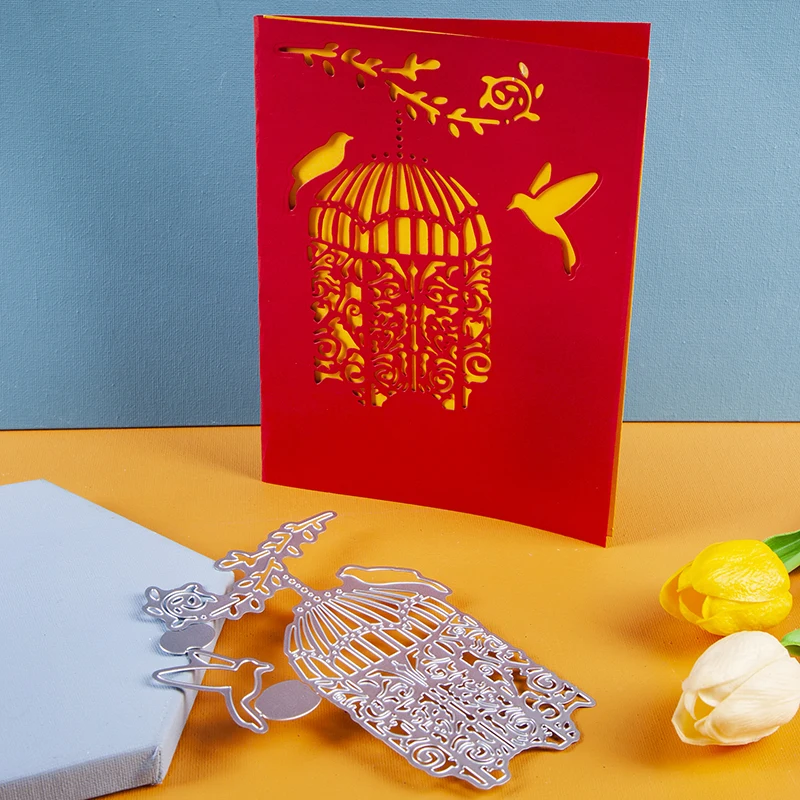 Металлические штампы форма для вырезания птичьей клетки украшение скрапбукинга