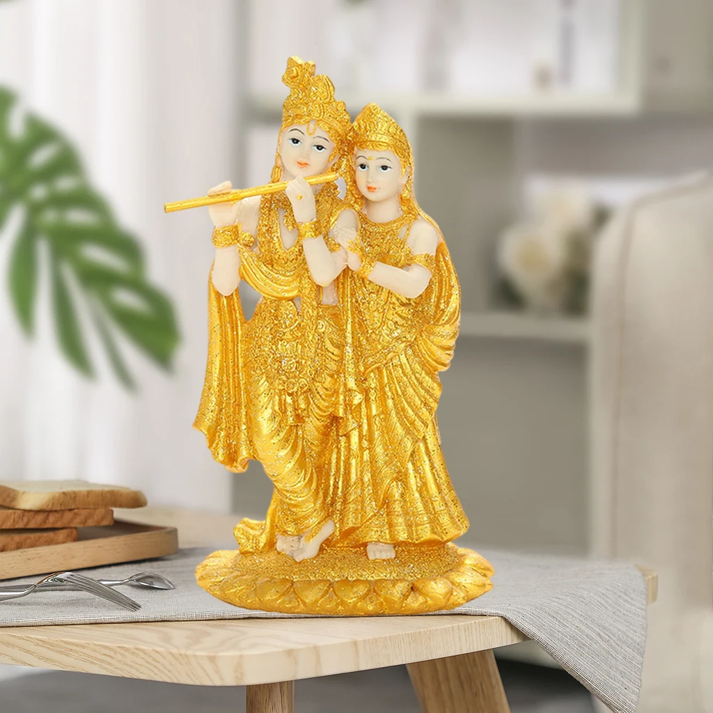 Radha and Krishna Buddha Statue Figurine Hindu God Goddess Deity Decor | Дом и сад