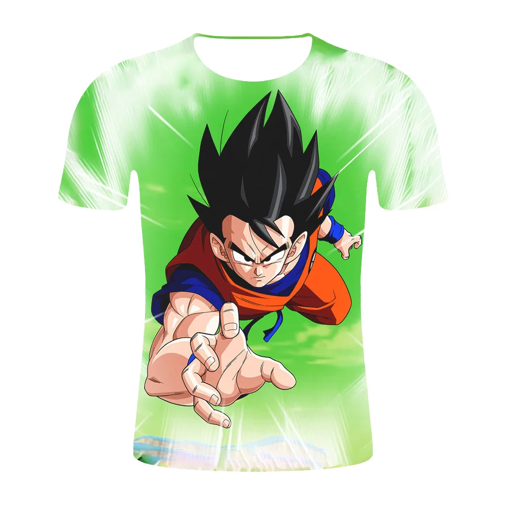 Новинка футболки Dragon Ball Z мужские летние с 3D принтом супер сайян Сон Гоку черная