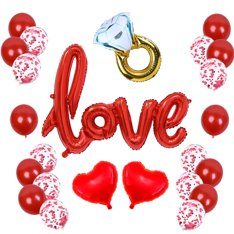 26 шт./компл. романтичный День Святого Валентина воздушные шары для свадьбы