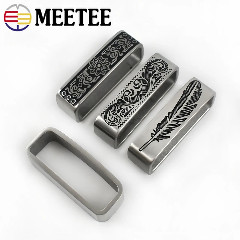 1/3/4 шт. 40 мм Meetee цветок из нержавеющей стали ремень пряжка кольцо металлические