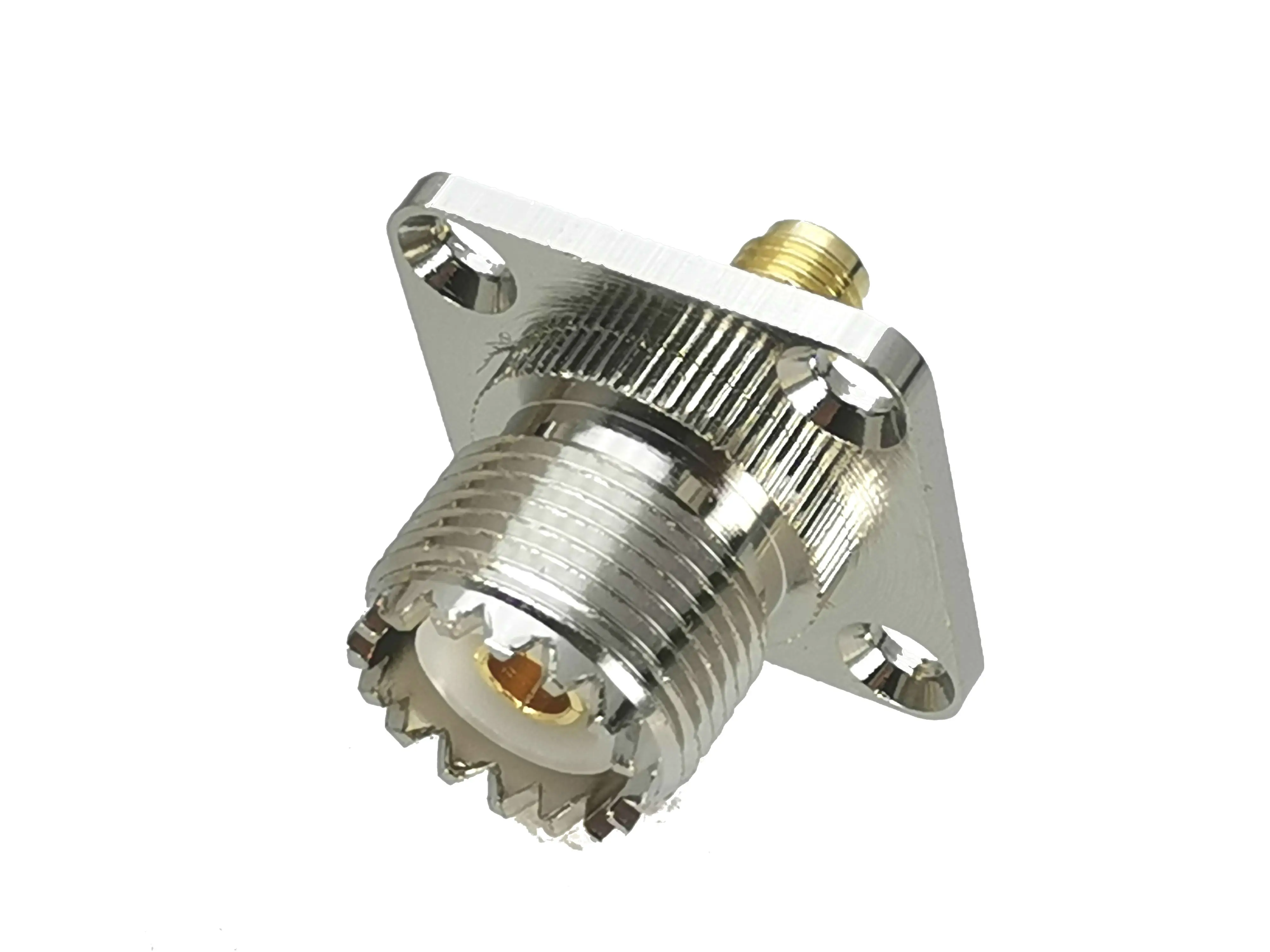 

1Pcs UHF SO239 Female Jack to SMA Female Jack 4-Holes Flange Straight RF Adapter Connector Coaxial High Quanlity
